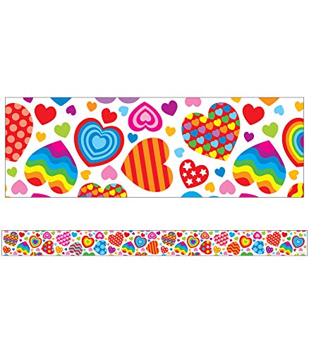 Carson Dellosa | Groovy Hearts Bulletin Board Borders | 12 Strips, 36ft