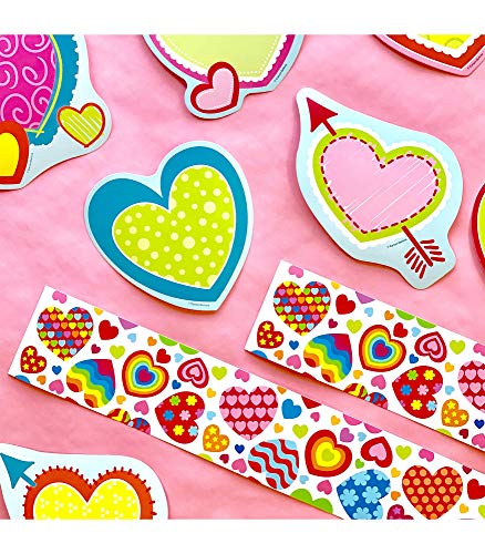 Carson Dellosa | Groovy Hearts Bulletin Board Borders | 12 Strips, 36ft