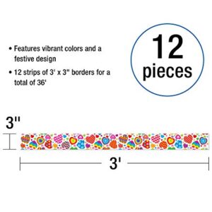 Carson Dellosa | Groovy Hearts Bulletin Board Borders | 12 Strips, 36ft