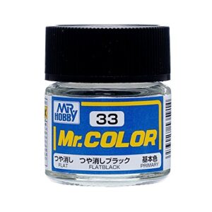 mr. color c33 flat black paint by mr. hobby