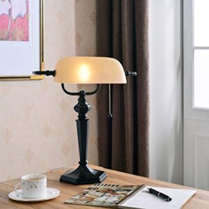 Kenroy Home Classic Banker Lamp ,15.5 Inch Height, 13 Inch Width, 10.5 Inch Ext. with Oil Rubbed Bronze Finish