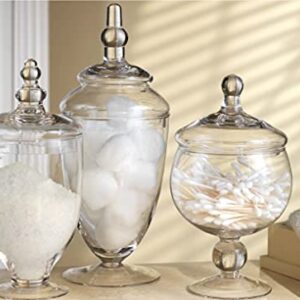 Apothecary Jars with Lids Set of 3 - Home Essentials & Beyond Candy Jars for Candy Buffet, Glass décor, Laundry Room, Potpourri, and Bathroom