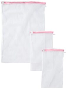 household essentials polyester mesh wash bags, 2 lingerie and 1 sweater, set of 3