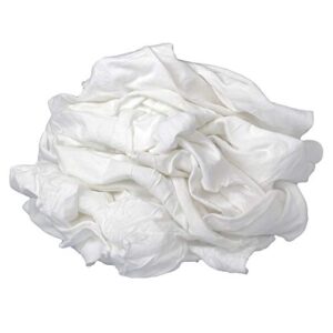 buffalo industries (60200) new white bleached knit rags, 1 lb. box – all-purpose wiping, cleaning, polishing, medium-weight t-shirt material, washed and bleached for super absorbency and low-linting