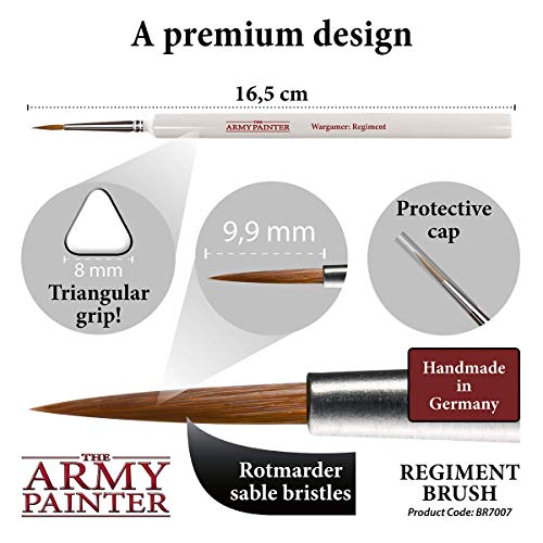 The Army Painter Wargamer: Regiment - Rotmarder Sable Miniature Paint Brush Set Rotmarder - Fine Detail Paint Brush, Basecoat Brush for Wargames, Paint Brushes for Miniature Painting & Paint Sets