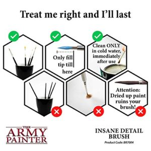 The Army Painter Wargamer: Insane Detail-Fine Detail Paint Brush with Rotmarder Sable Hair-Small Paint Brush, Model Paint Brush for Miniature Paint Sets & Fine Tip Paint Brushes for Miniature Painting