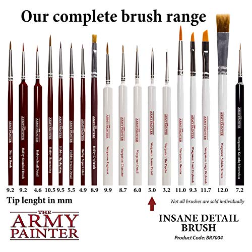 The Army Painter Wargamer: Insane Detail-Fine Detail Paint Brush with Rotmarder Sable Hair-Small Paint Brush, Model Paint Brush for Miniature Paint Sets & Fine Tip Paint Brushes for Miniature Painting