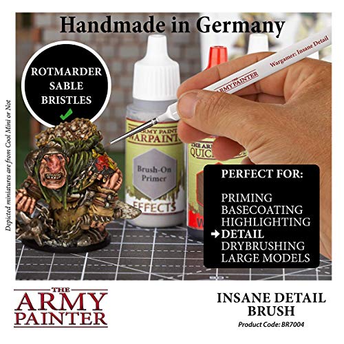 The Army Painter Wargamer: Insane Detail-Fine Detail Paint Brush with Rotmarder Sable Hair-Small Paint Brush, Model Paint Brush for Miniature Paint Sets & Fine Tip Paint Brushes for Miniature Painting