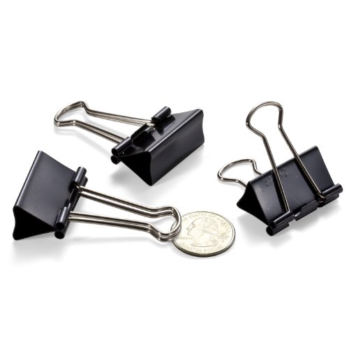 Officemate Medium Binder Clips, Black, 12 count (Pack of 12)