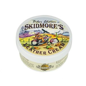 skidmore’s biker edition leather cream | all natural non toxic formula is a cleaner and conditioner, protects your motorcycle leather | made in usa