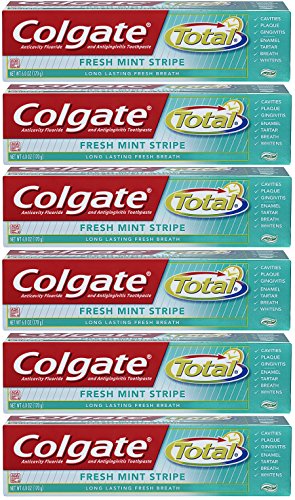 Colgate Total Fresh Mint Stripe Gel Toothpaste - 6 ounce (6 Pack)