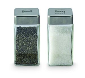 cuisinox salt and pepper shaker set, each measures: 3¾ x 1 ¾ x 1 ¾ inch, stainless steel