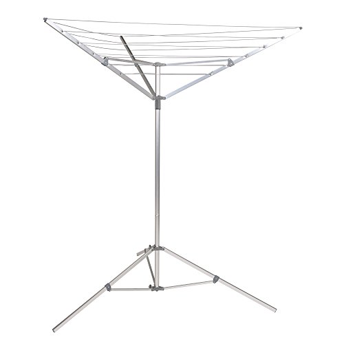 Household Essentials 17125-1 Portable Umbrella Drying Rack | Aluminum | 18-Lines with 64 ft. Clothesline