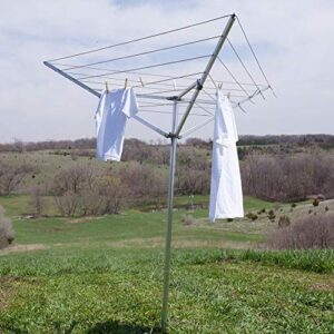 Household Essentials 17125-1 Portable Umbrella Drying Rack | Aluminum | 18-Lines with 64 ft. Clothesline
