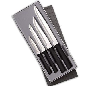 rada cutlery wedding register knife gift set – 4 culinary knives with black stainless steel resin handle made in the usa