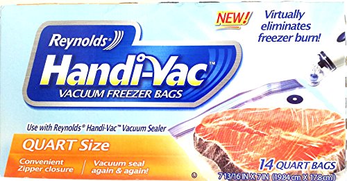 Reynolds Handi Vac Quart Size Vacuum Bags, 14 bags, Genuine Reynolds Handi Vac brand