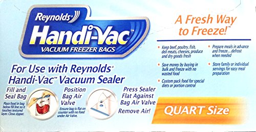 Reynolds Handi Vac Quart Size Vacuum Bags, 14 bags, Genuine Reynolds Handi Vac brand