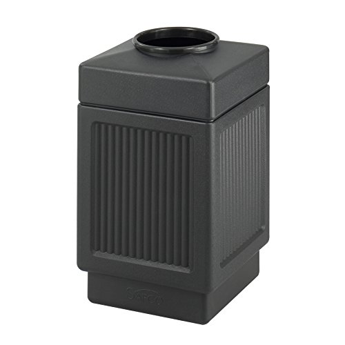 Safco Products 9475BL Canmeleon Recessed Panel Waste Receptacle, Top Open, 38 Gallon, Black