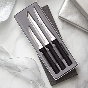 Rada Cutlery Cooking Essentials Knife Starter Gift 3 Piece Set Resin Stainless Steel, 8 7/8 Inches, Black Handle