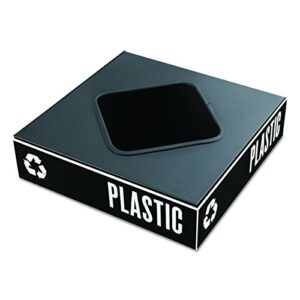 safco public square recycling containers lids, 15 1/4 x 15 1/4 x 2, black (2989bl)