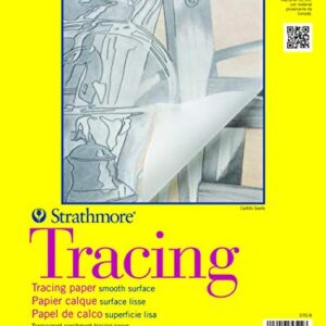 Strathmore 300 Series Tracing Paper Pad, Tape Bound, 9x12 inches, 50 Sheets (25lb/41g) - Artist Paper for Adults and Students