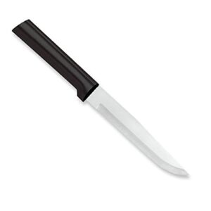 rada cutlery stubby butcher knife – stainless steel blade with black stainelss steel resin handle made in usa