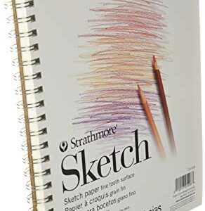 Strathmore (25-508 STR-025-508 100 Sheet Sketch Pad, 8.875 by 11", 8.5"x11", White