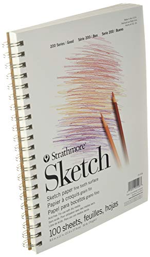 Strathmore (25-508 STR-025-508 100 Sheet Sketch Pad, 8.875 by 11", 8.5"x11", White