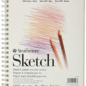 Strathmore (25-508 STR-025-508 100 Sheet Sketch Pad, 8.875 by 11", 8.5"x11", White