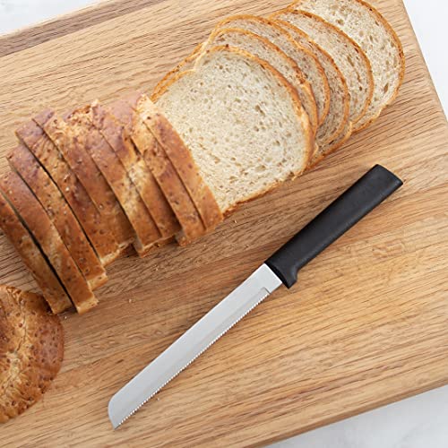 Rada Cutlery Bread Knife Serrated Blade with Stainless Steel Resin Made in The USA, 6 Inches, Black Handle