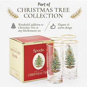 Spode Christmas Tree Hiball Glasses, Set of 4