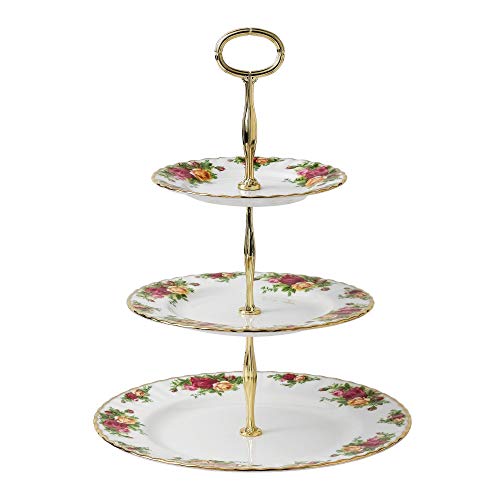 Royal Albert Old Country Roses Three-Tier Cake Stand, 11.5", Multi