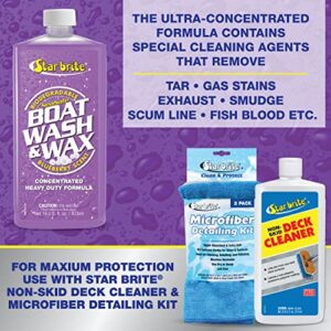 STAR BRITE Boat Wash & Wax - Heavy Duty Concentrate - Clean, Shine & Protect in One Easy Step - Blueberry Scent - 16 OZ (089816)