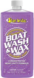 star brite boat wash & wax – heavy duty concentrate – clean, shine & protect in one easy step – blueberry scent – 16 oz (089816)