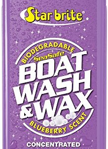 STAR BRITE Boat Wash & Wax - Heavy Duty Concentrate - Clean, Shine & Protect in One Easy Step - Blueberry Scent - 16 OZ (089816)