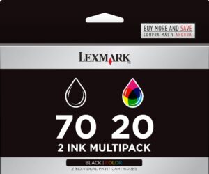 lexmark twin-pack 70 black and 20 color print cartridges-15m2328