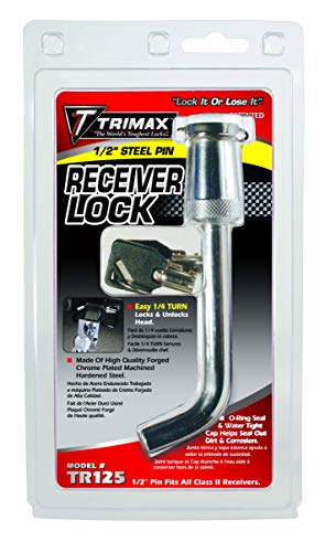 Trimax TR125 Deluxe 1/2" Key Receiver Lock - Bent Pin Style,Chrome