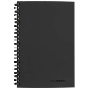 cambridge business notebook, legal ruled, 5″ x 8″, small, wirebound, 80 sheets, black (06074)