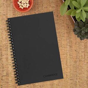 Cambridge Business Notebook, Legal Ruled, 5" x 8", Small, Wirebound, 80 Sheets, Black (06074)