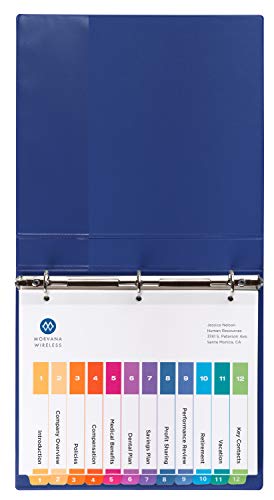 Avery Ready Index 12-Tab Binder Dividers, Customizable Table of Contents, Multicolor Tabs, 6 Sets (11196)