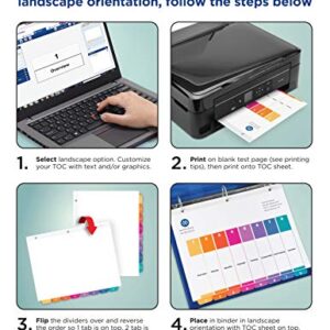 Avery Ready Index 12-Tab Binder Dividers, Customizable Table of Contents, Multicolor Tabs, 6 Sets (11196)