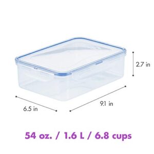 LocknLock Easy Essentials Food Storage lids/Airtight containers, BPA Free, Rectangle-54 oz-for Veggies, Clear