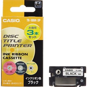 Casio disc Title Printer Ink Ribbon TR-18BK-3P Black 3 Pieces