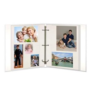 Magnetic Self-Stick 3-Ring Photo Album 100 Pages (50 Sheets), White