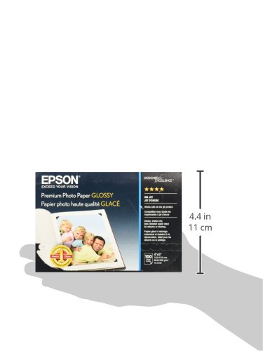 Epson S041727 Premium Photo Paper, 68 lbs., High-Gloss, 4 x 6 (Pack of 100 Sheets),White