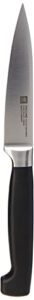 zwilling four stars paring knife, silver/black