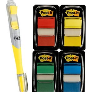 Post-it Flags Value Pack, 50/Dispenser, 4 Dispensers/Pack, 1 in Wide, Assorted Colors, Includes FREE Flags + Highlighter (680-RYBGVA)