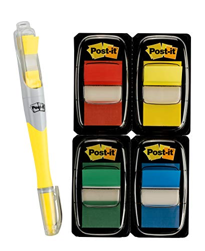 Post-it Flags Value Pack, 50/Dispenser, 4 Dispensers/Pack, 1 in Wide, Assorted Colors, Includes FREE Flags + Highlighter (680-RYBGVA)