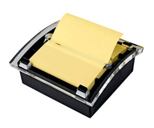 post-it pop-up notes dispenser, 3×3 in, black base clear top (ds330-bk)