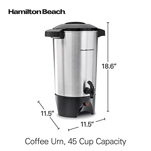 Hamilton Beach 45 Cup Coffee Urn and Hot Beverage Dispenser, Silver